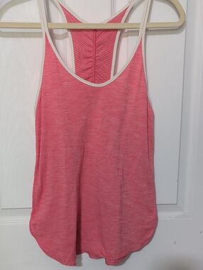 lululemon athletica Pink Racerback Tank with Cream Trim
